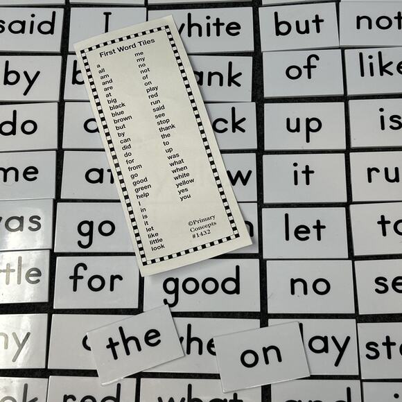 Primary Concepts First Word Tiles 52pc Sight Words Early Learning Set - Picture 5 of 9